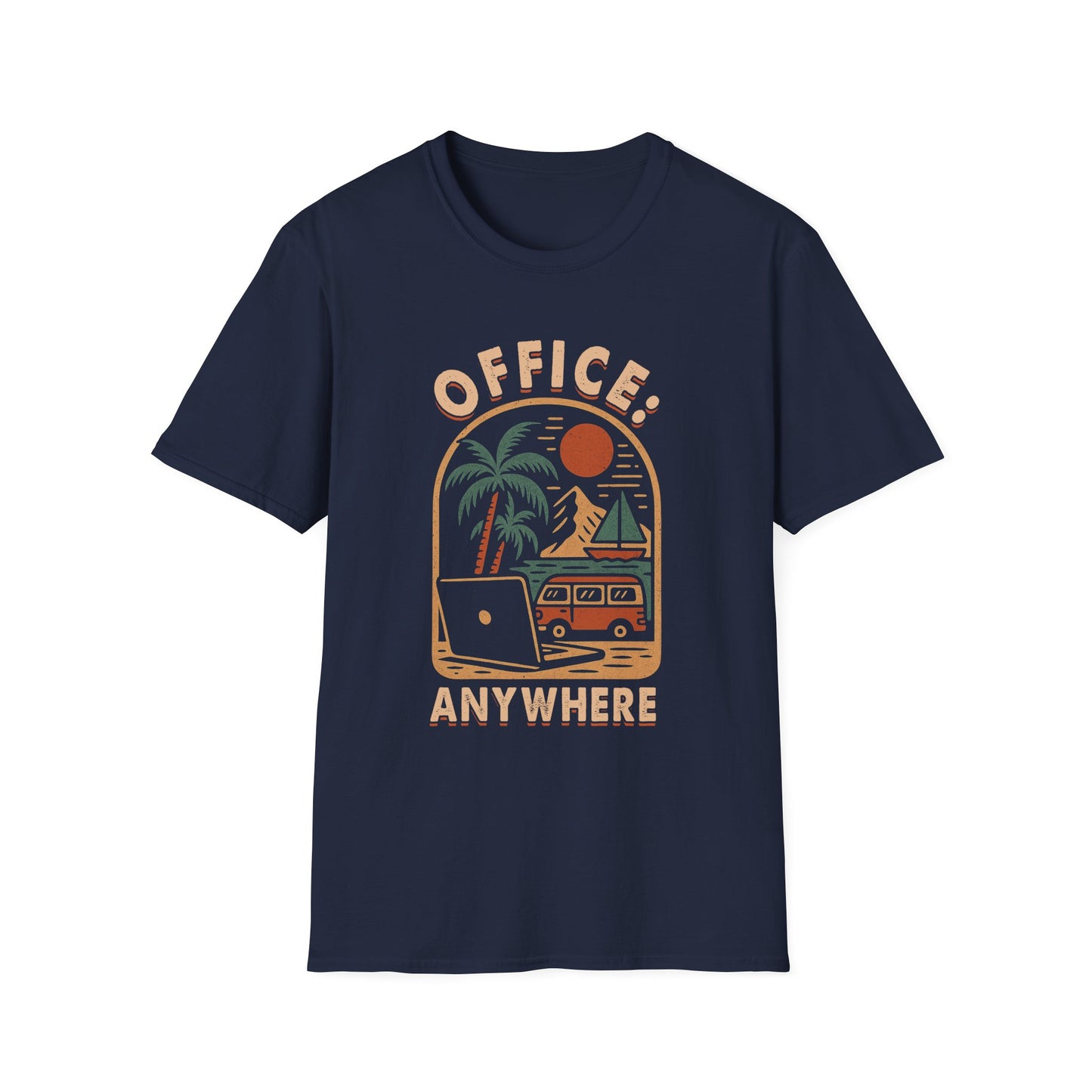 Remote Work Adventure  Unisex T-Shirt, Office Anywhere Tee