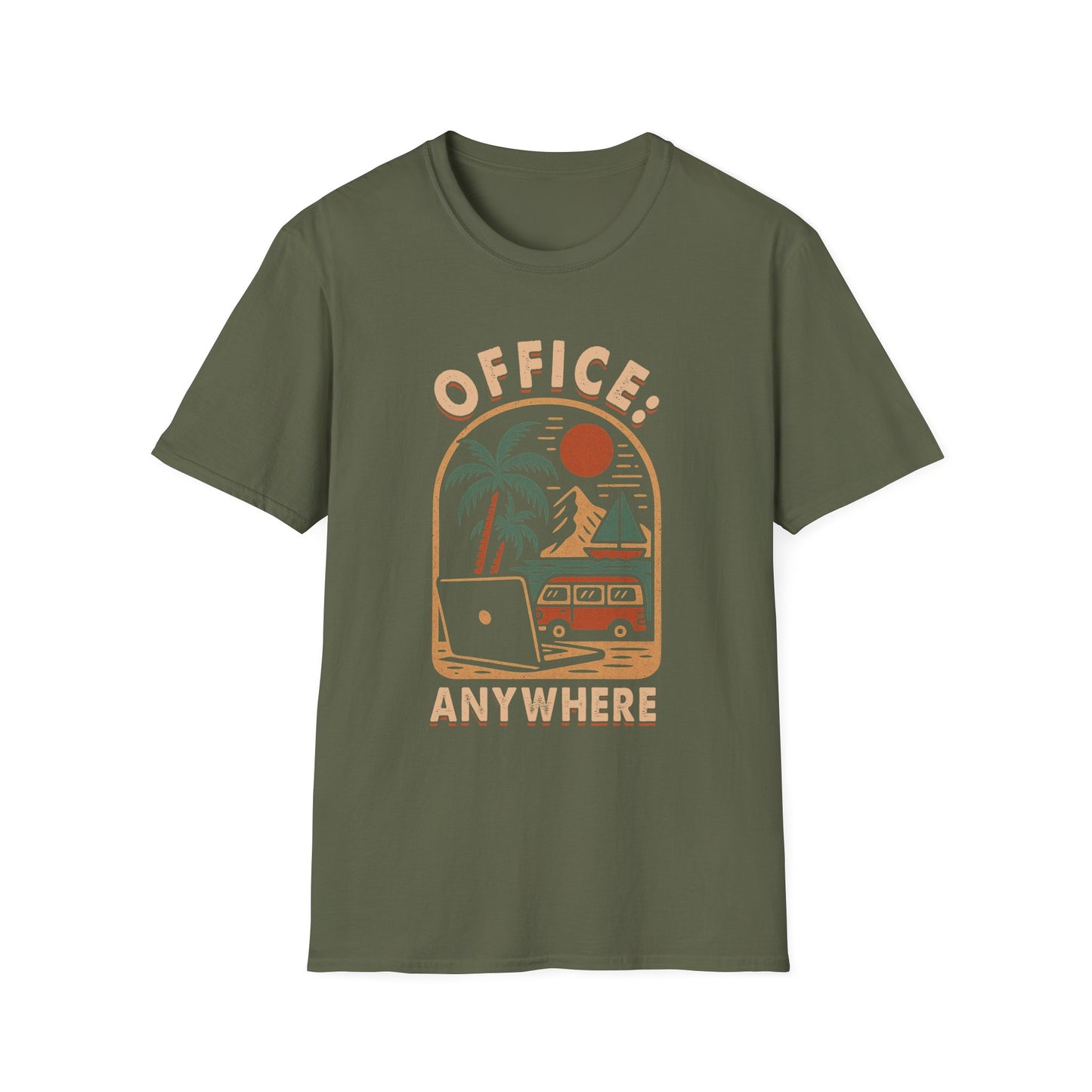 Remote Work Adventure  Unisex T-Shirt, Office Anywhere Tee
