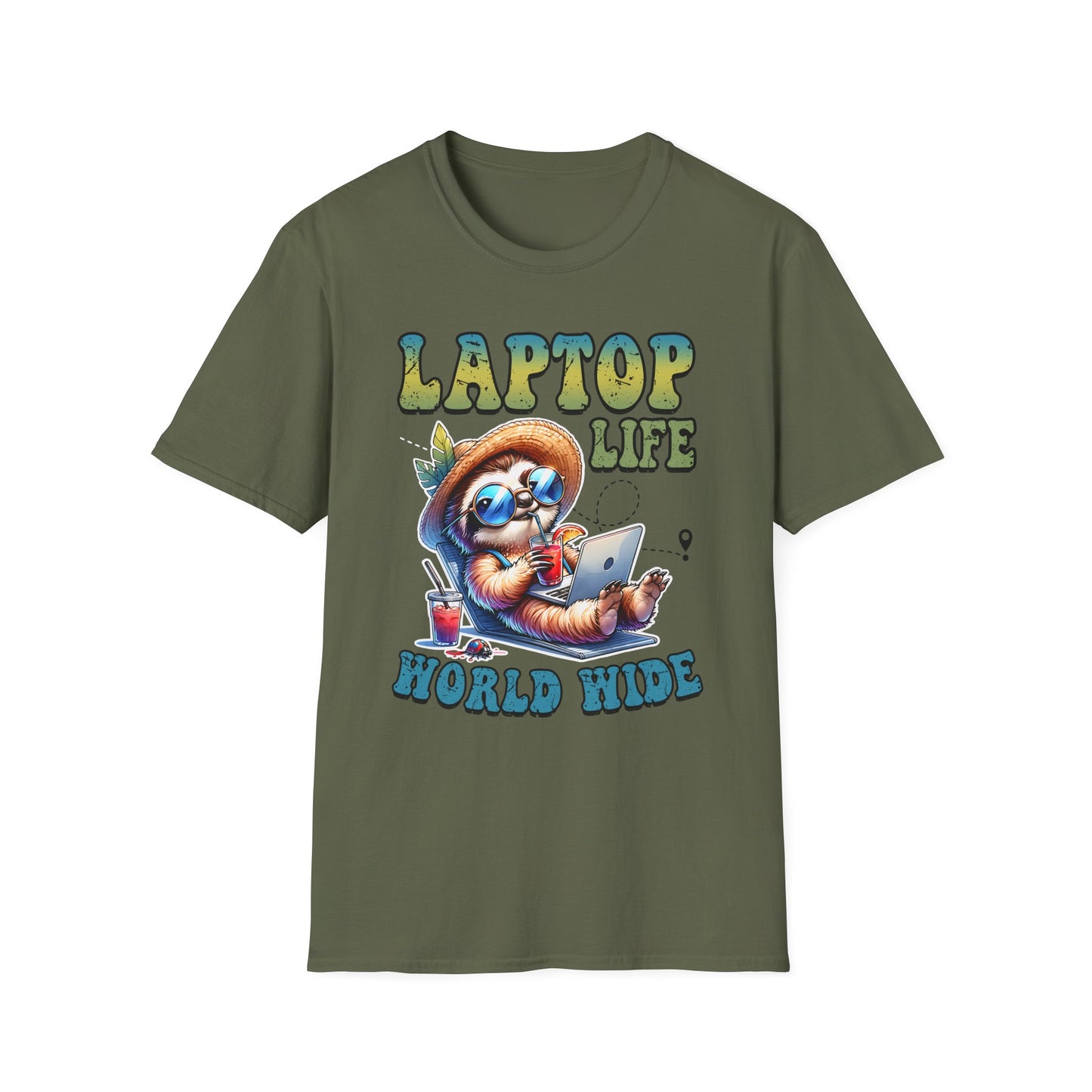 Laptop Life Sloth T-Shirt