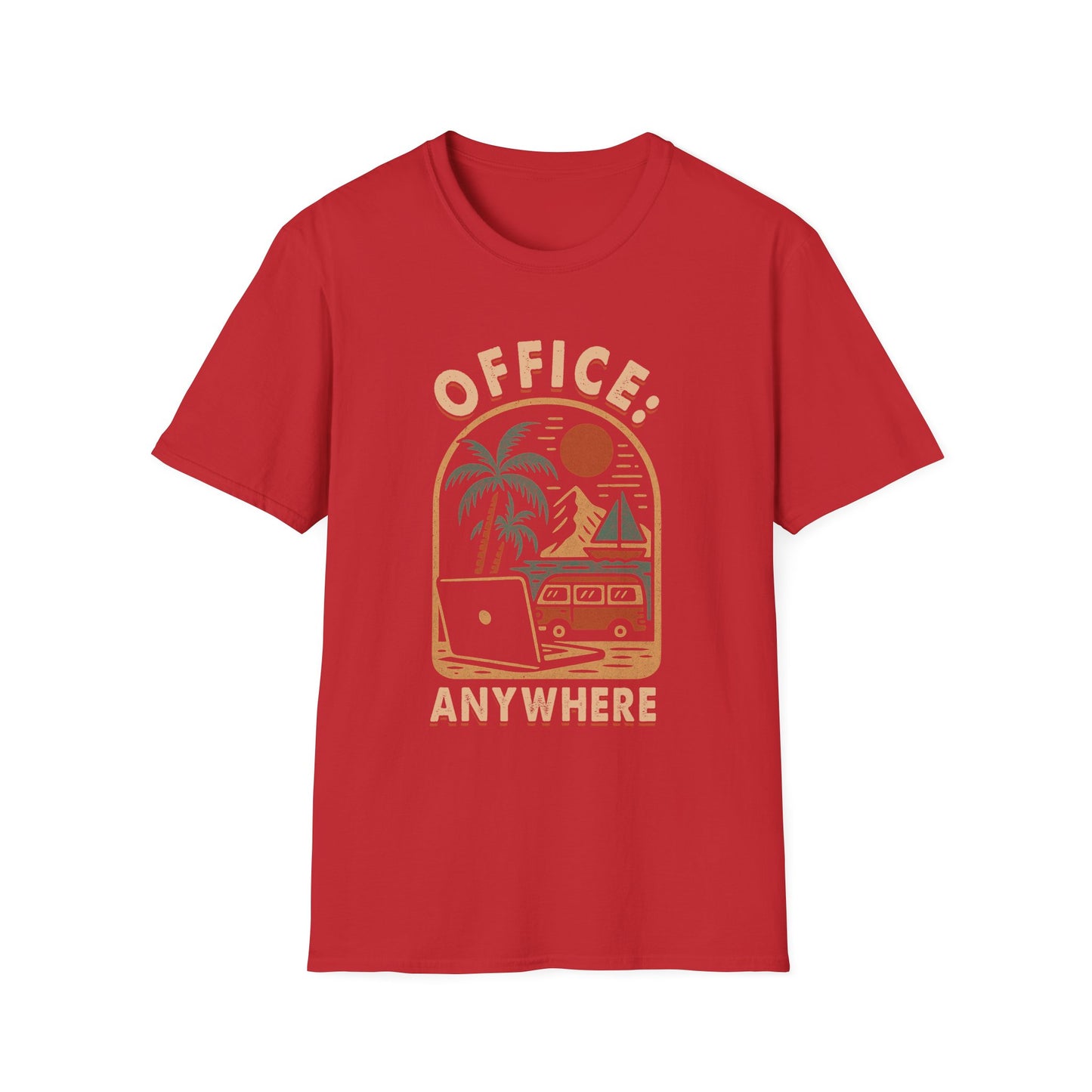 Remote Work Adventure  Unisex T-Shirt, Office Anywhere Tee