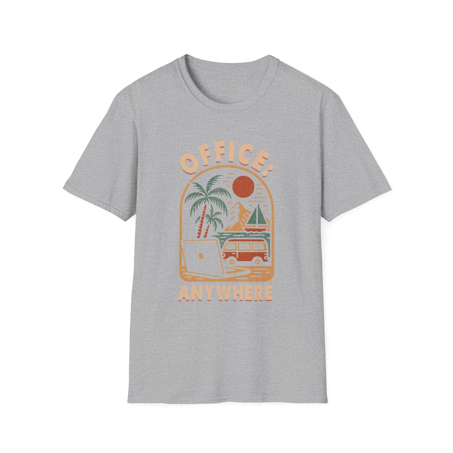 Remote Work Adventure  Unisex T-Shirt, Office Anywhere Tee