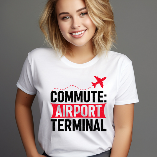 Airport Commute Unisex T-Shirt - Perfect Travel Gift, Casual Wear, Vacation Vibe, Aviation Lovers, Graphic Tee