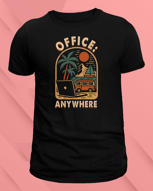 Remote Work Adventure  Unisex T-Shirt, Office Anywhere Tee