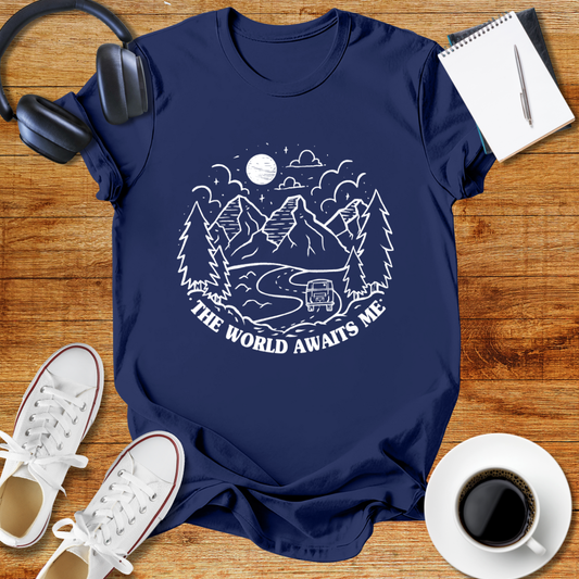 " The World Awaits Me "Adventure Awaits Unisex T-Shirt