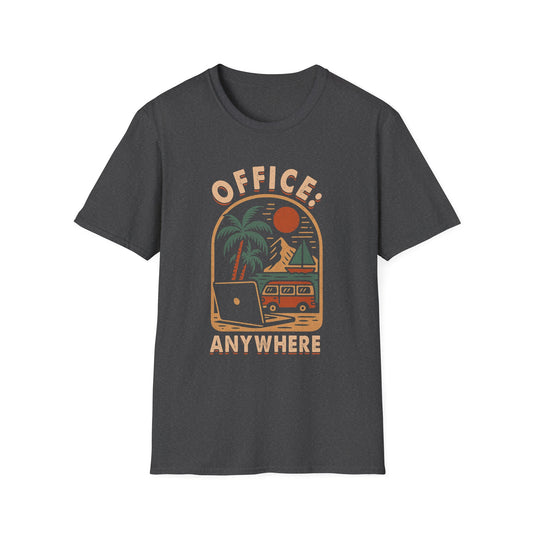 Remote Work Adventure  Unisex T-Shirt, Office Anywhere Tee