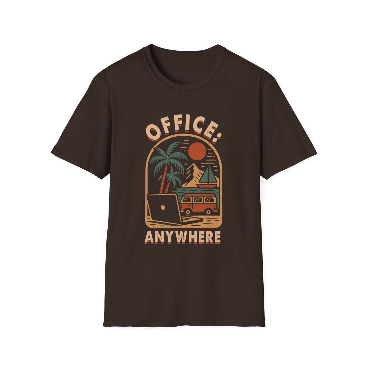 Remote Work Adventure  Unisex T-Shirt, Office Anywhere Tee