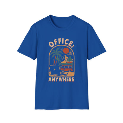 Remote Work Adventure  Unisex T-Shirt, Office Anywhere Tee