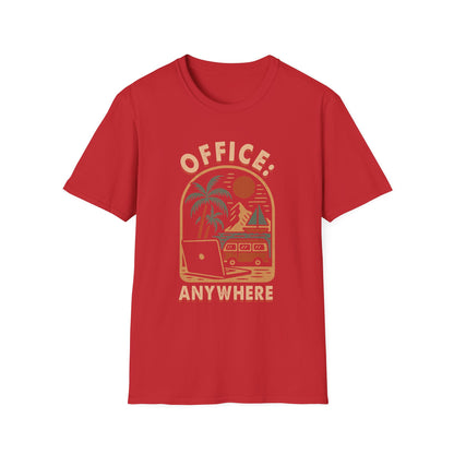 Remote Work Adventure  Unisex T-Shirt, Office Anywhere Tee
