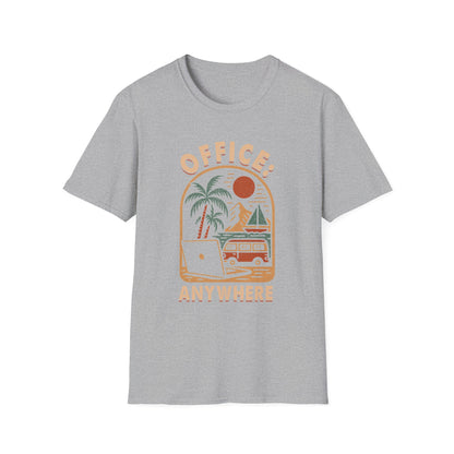 Remote Work Adventure  Unisex T-Shirt, Office Anywhere Tee