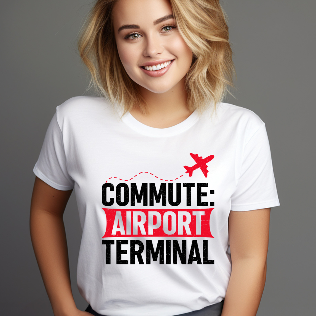 Airport Commute Unisex T-Shirt - Perfect Travel Gift, Casual Wear, Vacation Vibe, Aviation Lovers, Graphic Tee