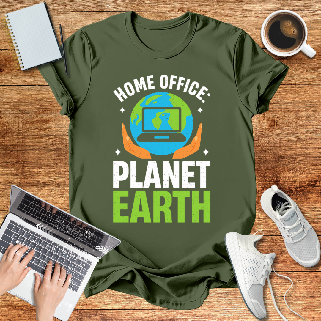 Home Office Planet Earth T-Shirt