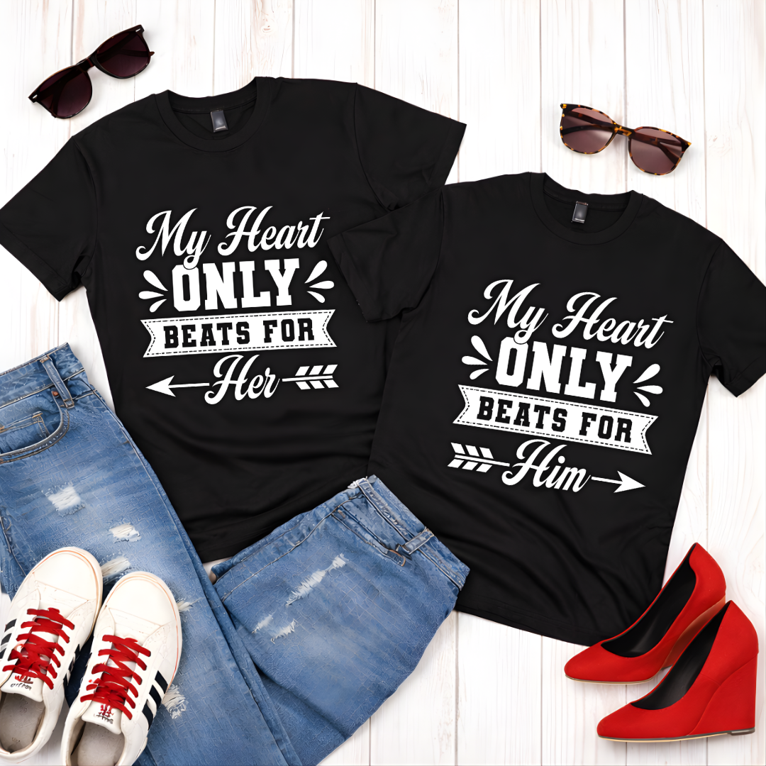 My Heart Only Beats For Her — Couples Romantic  Tee