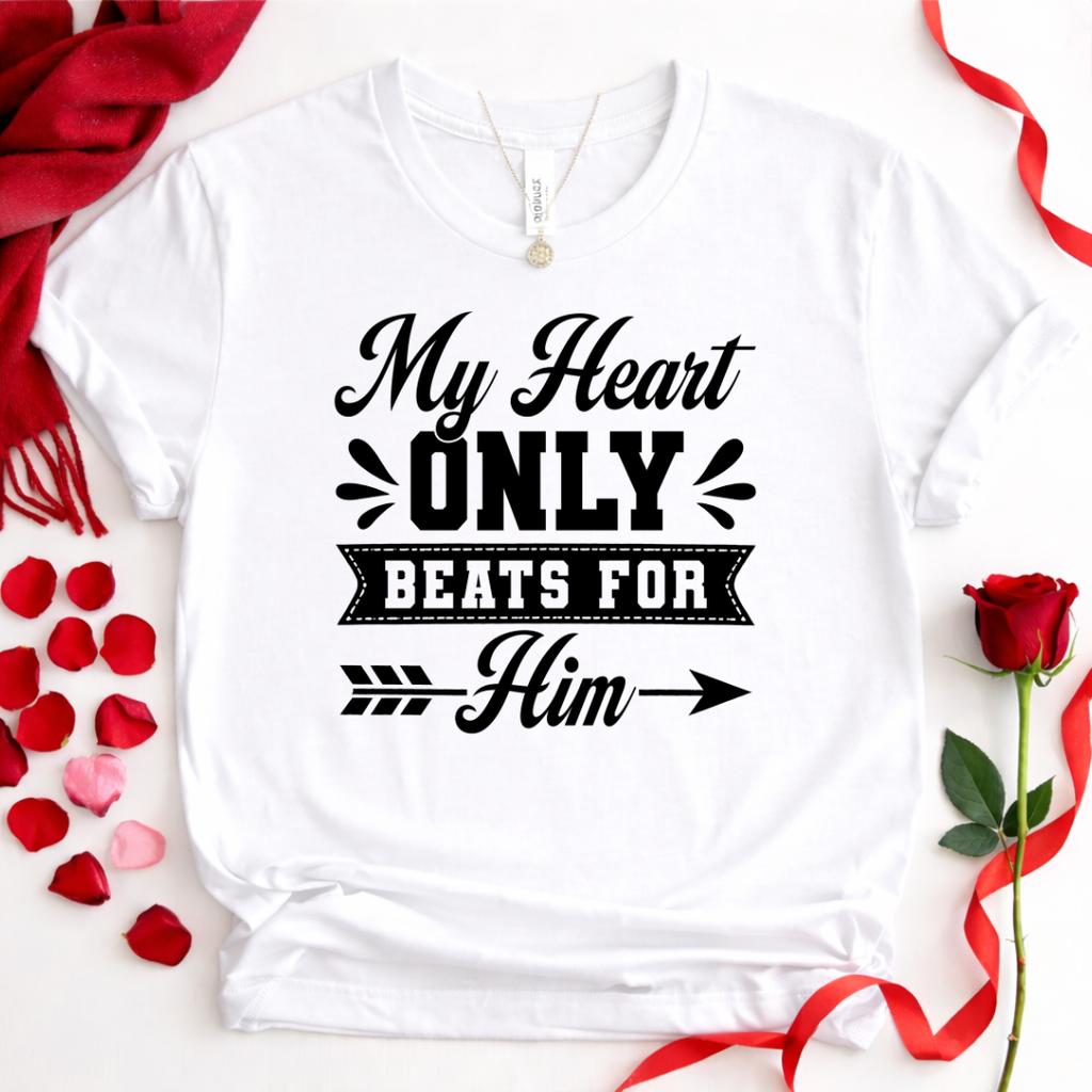 My Heart Only Beats For Him — Couple Romantic  Tee