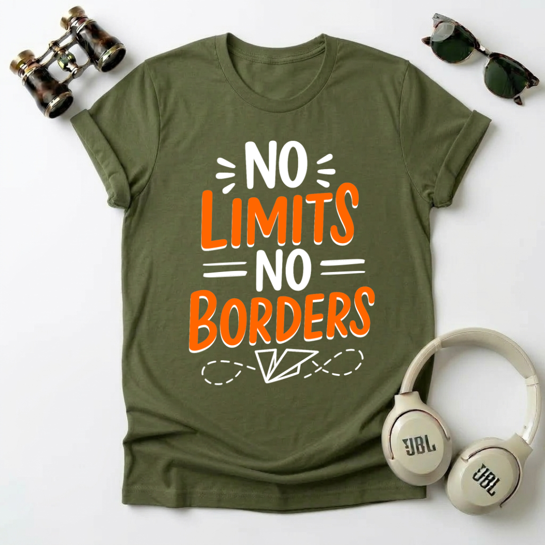 No Limits No Borders Motivational Unisex T-Shirt