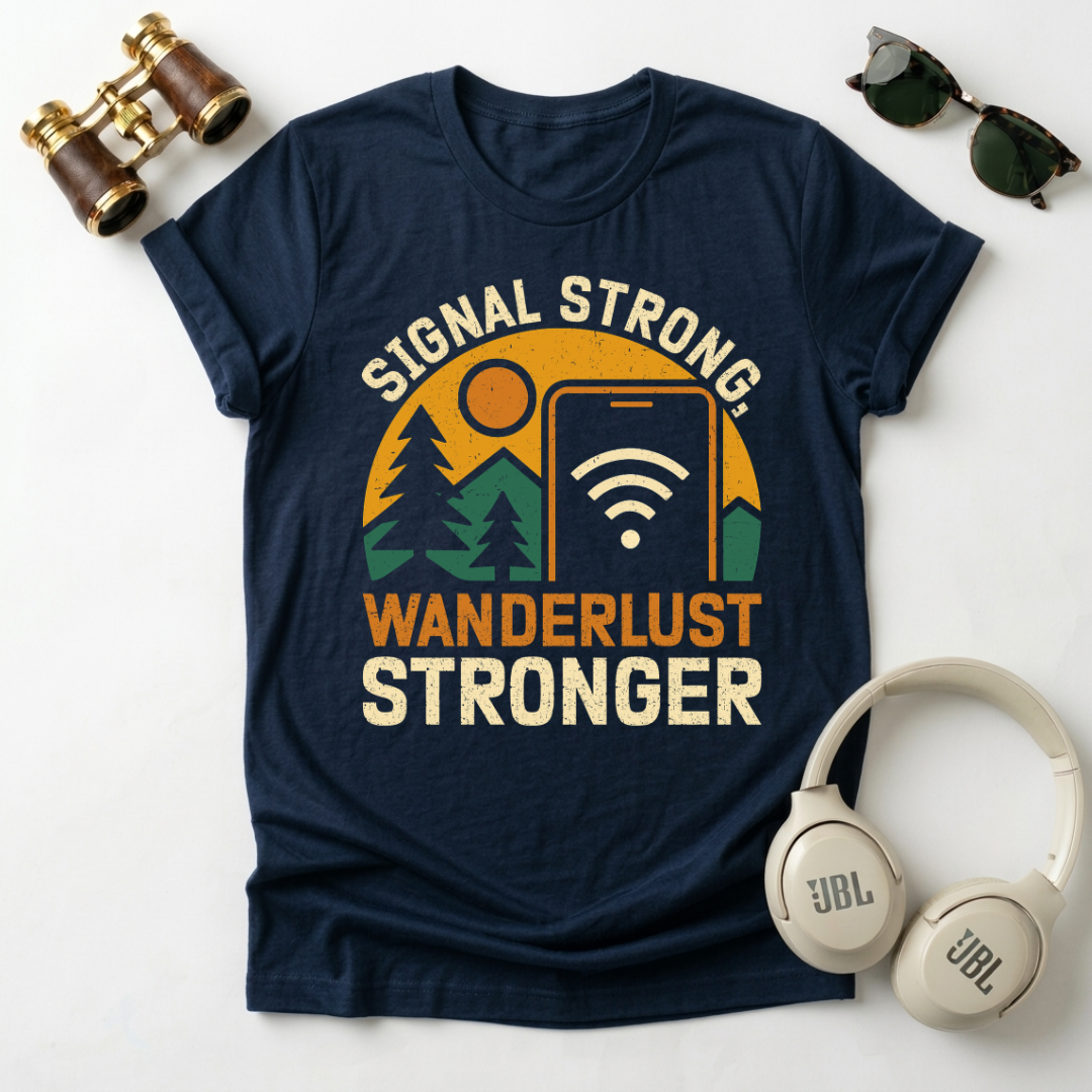 Signal Strong ,Wanderlust Stronger Tee