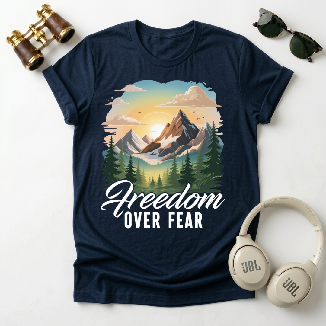 Freedom Over Fear Mountain T Shirt