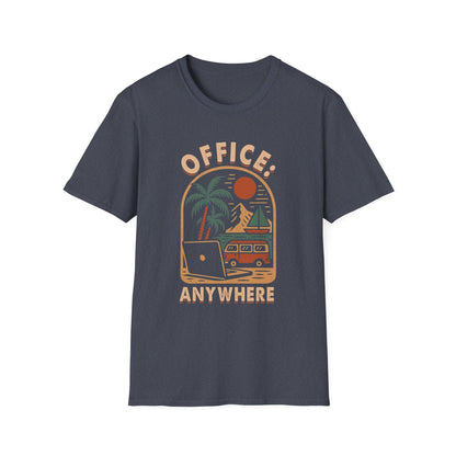 Remote Work Adventure  Unisex T-Shirt, Office Anywhere Tee