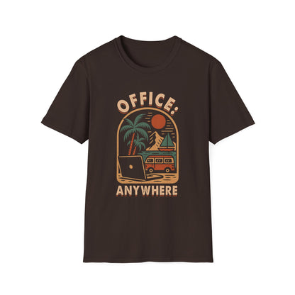 Remote Work Adventure  Unisex T-Shirt, Office Anywhere Tee